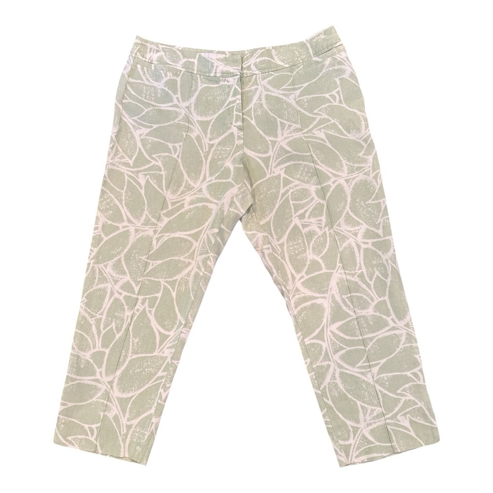 Rafaella Mint and White Leaf Pattern Blouse - size 14
